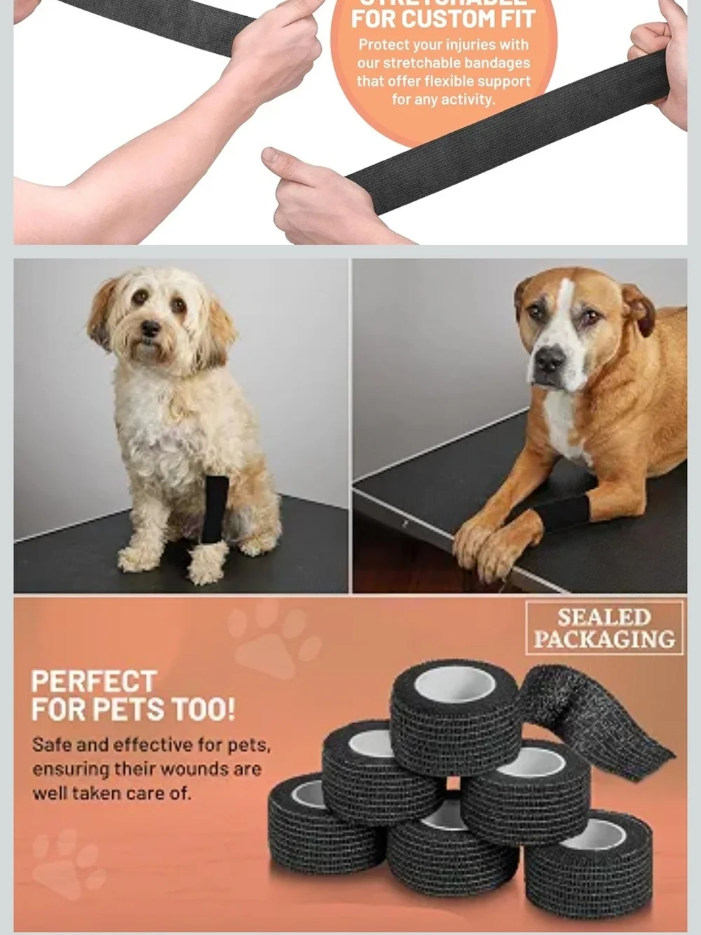 self-adhesive cohesive wrap bandage.